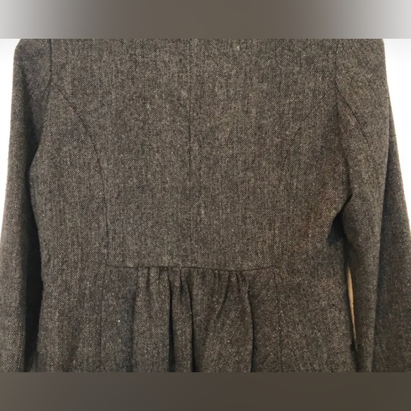 Grey Wool Blend Peplum Blazer - Picture 3 of 4